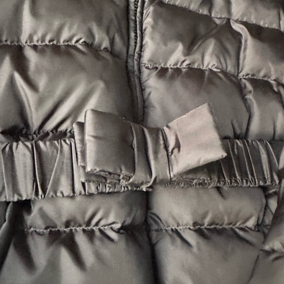 BURBERRY Girls 14Y Janie Black Puffer Coat with Fox Fur Trim Hood - Picture 2 of 9